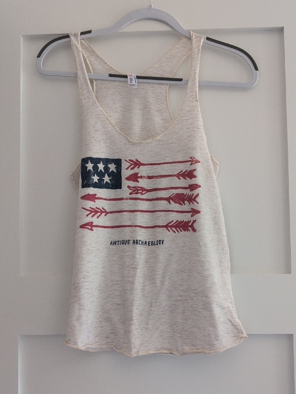 Antique Archaeology Racerback Tank with Patriotic Print